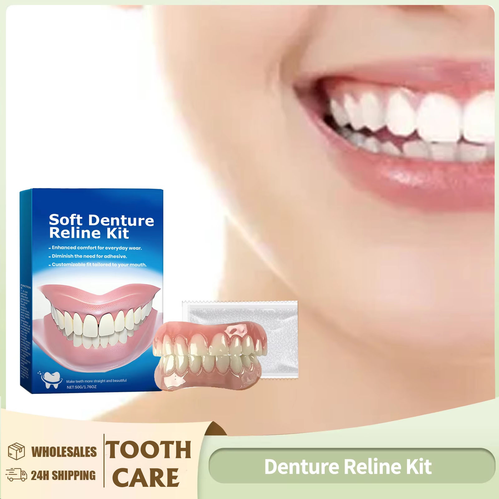 Teeth Whitening Kit - Protez Yenileme Seti Silikon Kaplamalar Yumuşak